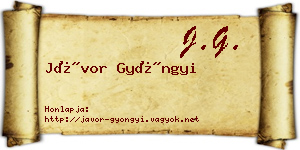 Jávor Gyöngyi névjegykártya
