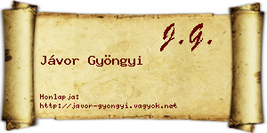 Jávor Gyöngyi névjegykártya
