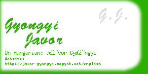 gyongyi javor business card